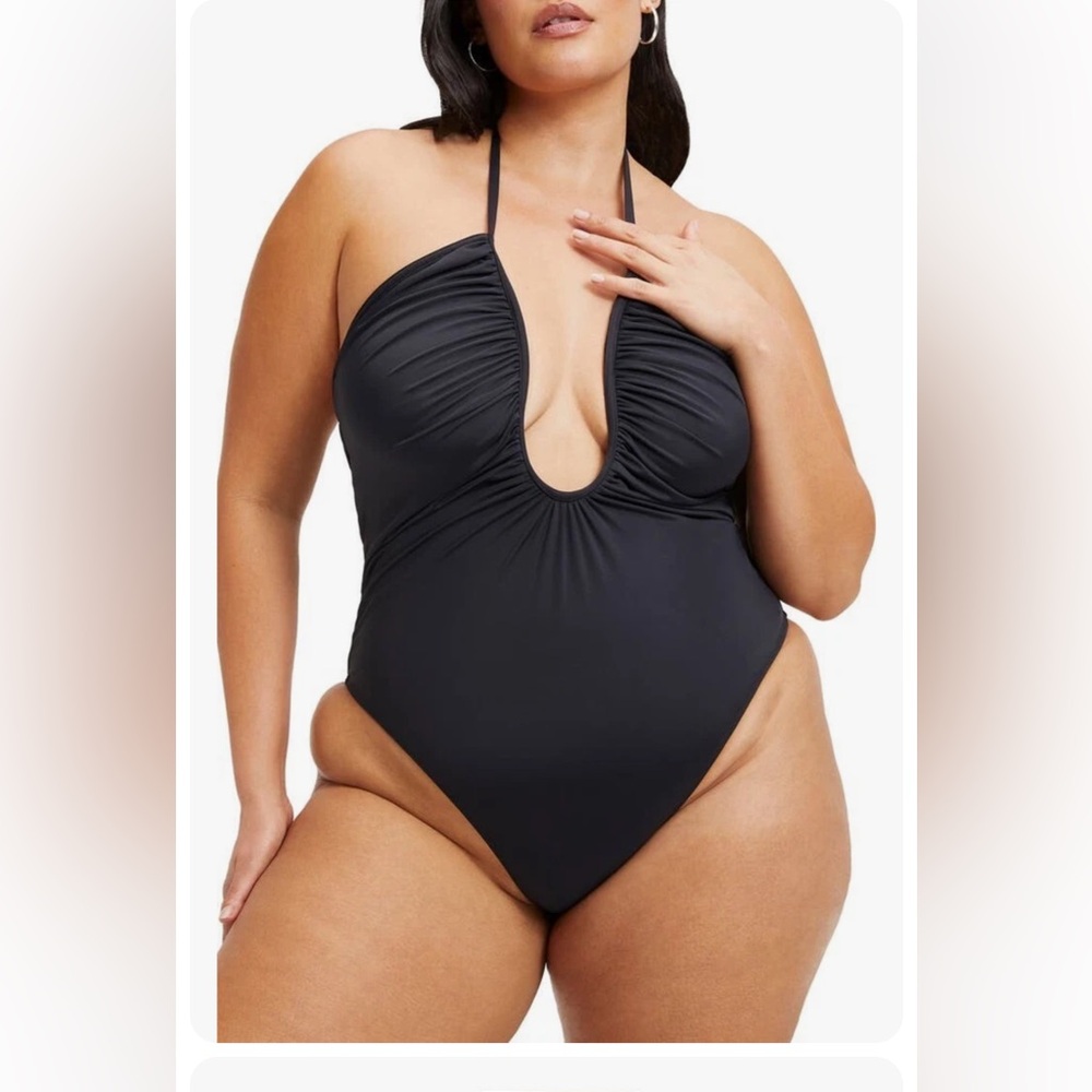 Good American Womens Leilani Ruched Nylon One-Piece Swimsuit 5XL